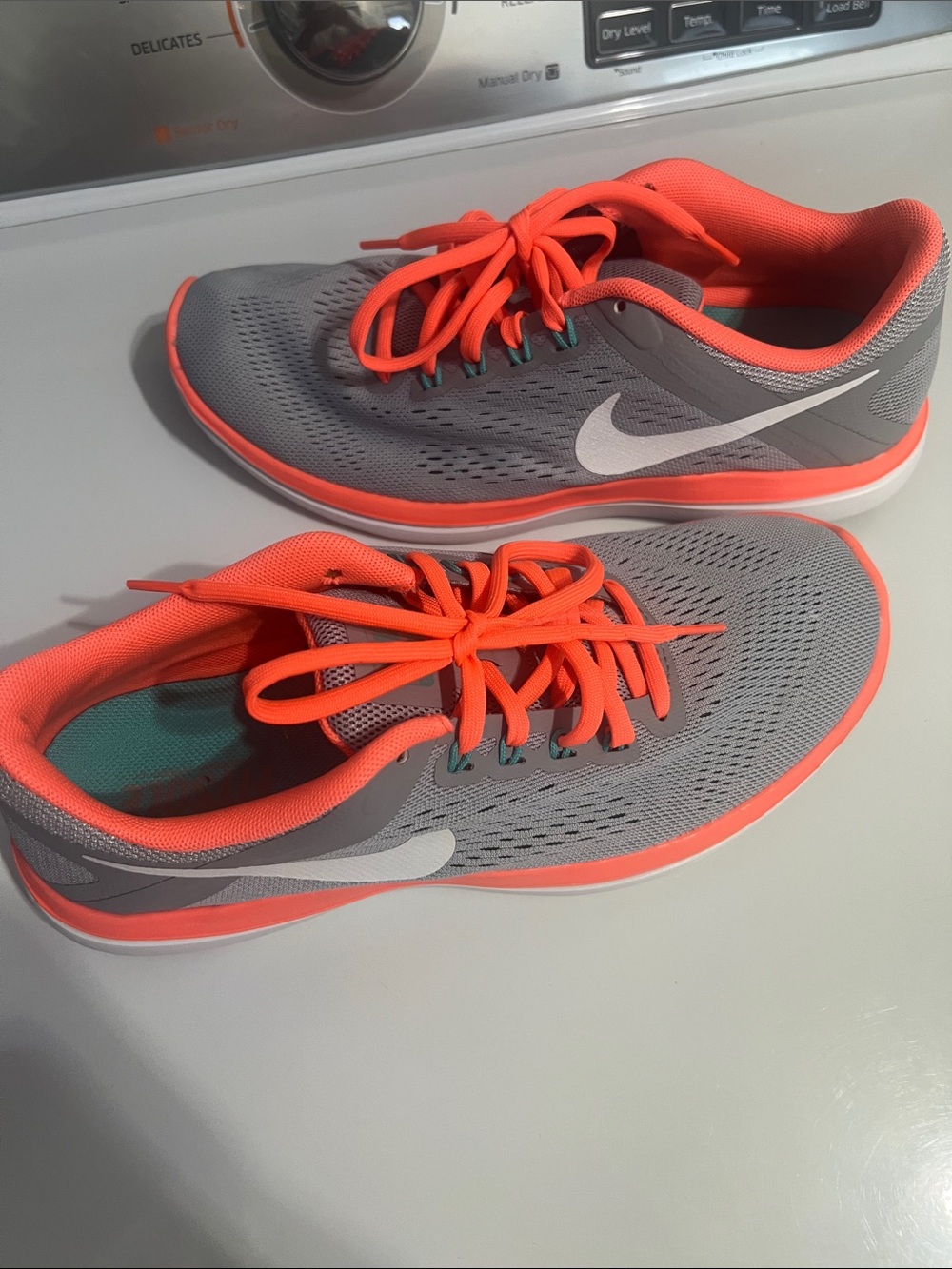 Nike Women’s Gray and Coral-Orange Running Shoes